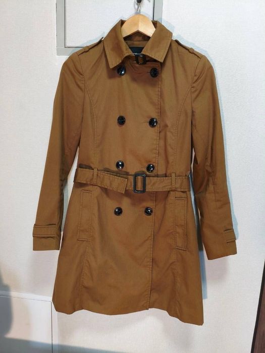 Тренч пальто Stradivarius XS корічневе