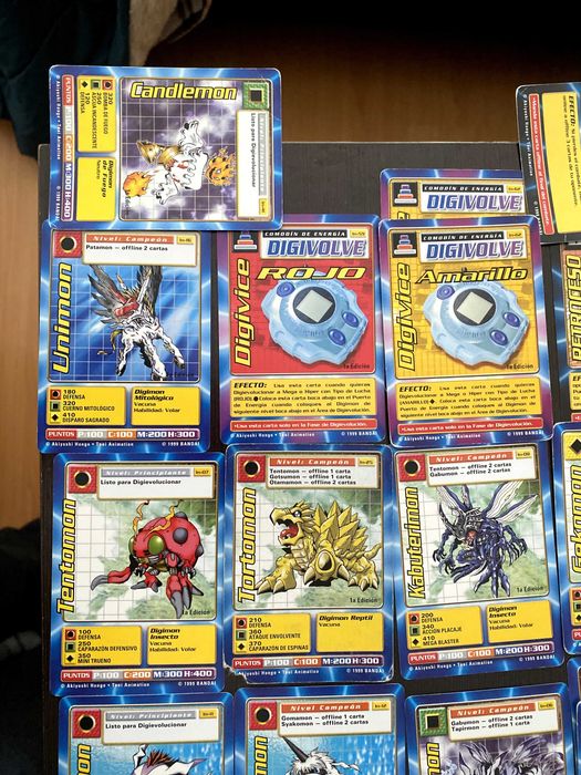 70 Cartas Digimon Antigas | Espanhol | 1999 Bandai