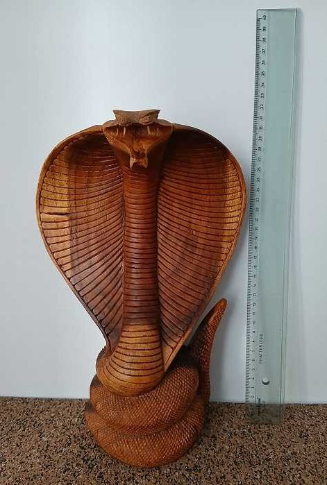 Peça decorativa - Cobra (escultura em madeira)