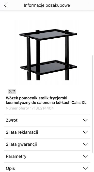 Calissimo wozek pomocnik fryzjerski czarny