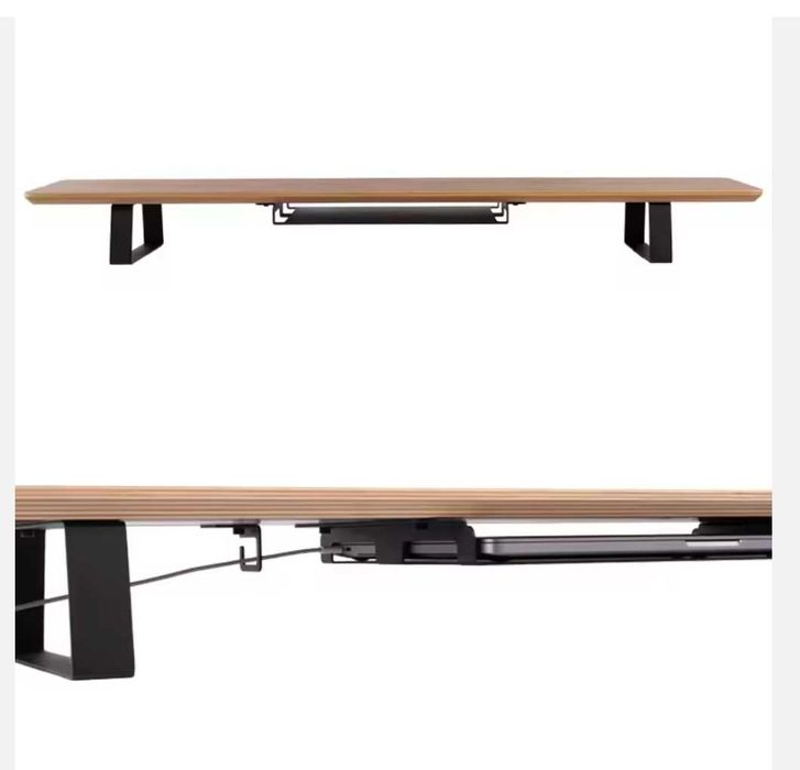 Premium Monitor Stand Prateleira Mesa De Madeira Ajustável Extensível