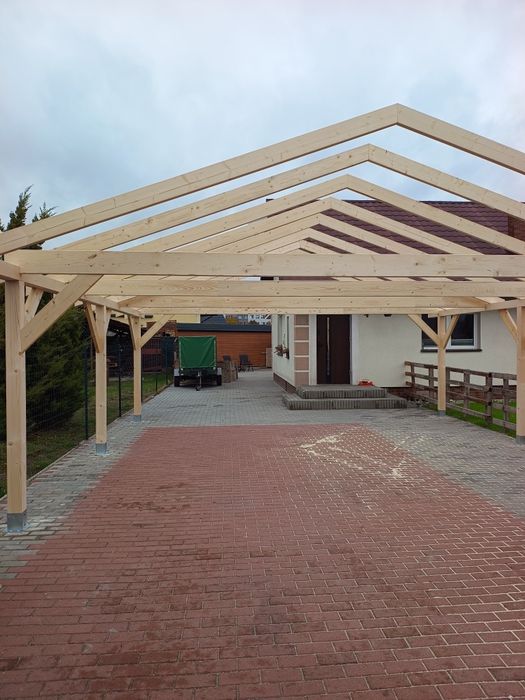 Zadaszenie wiata garaż na dwa samochody 6x6 6x7