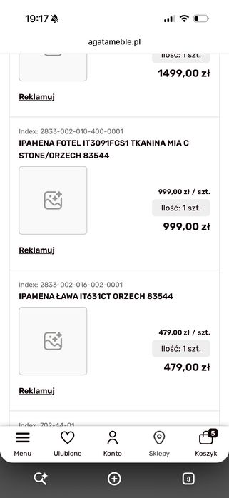Meble do salonu, gabinetu masażu