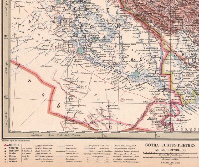 Armenia Mezopotamia (Irak) Persja (Iran) miedzioryt 1939 r. Autentyk
