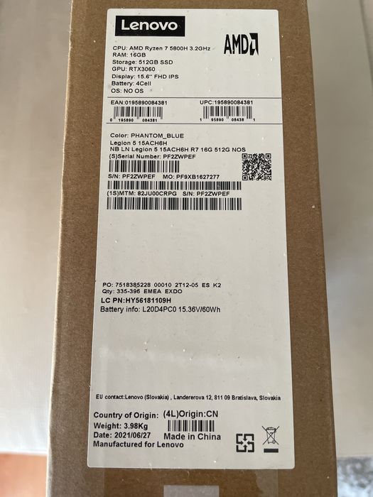 Lenovo Legion 5 15ACH6H