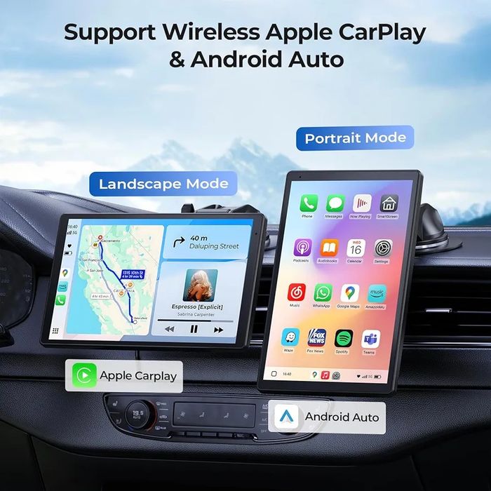 Автомобильный экран KRUNIA 8 дюймов для Apple CarPlay Android Auto с камерой заднего вида и голосовым управлением
