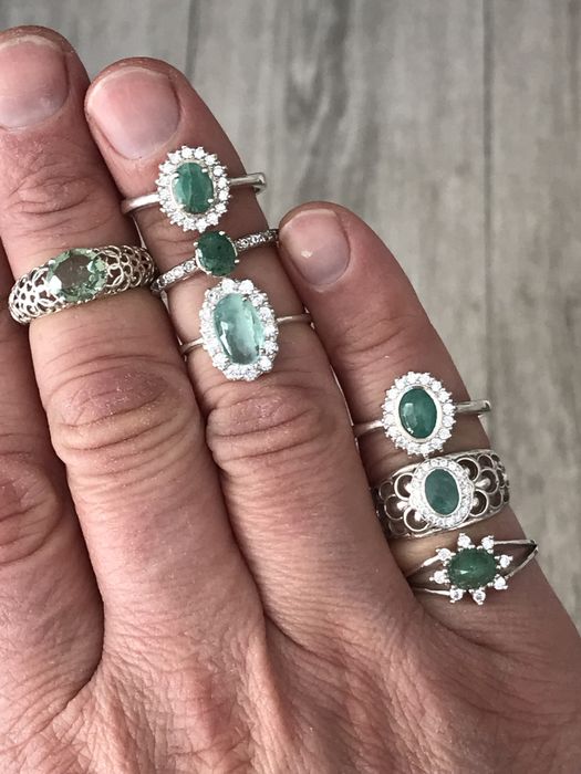 Кольцо изумруд серебро