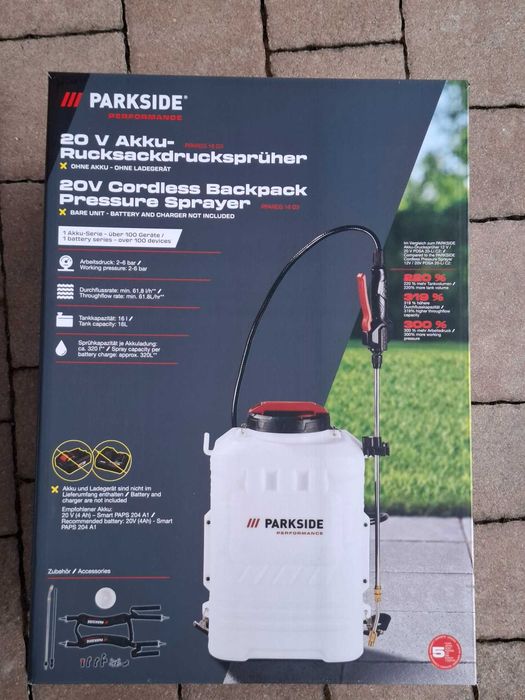 Parkside Opryskiwacz na aku PPARDS 16 D3 Nowy aktualne!