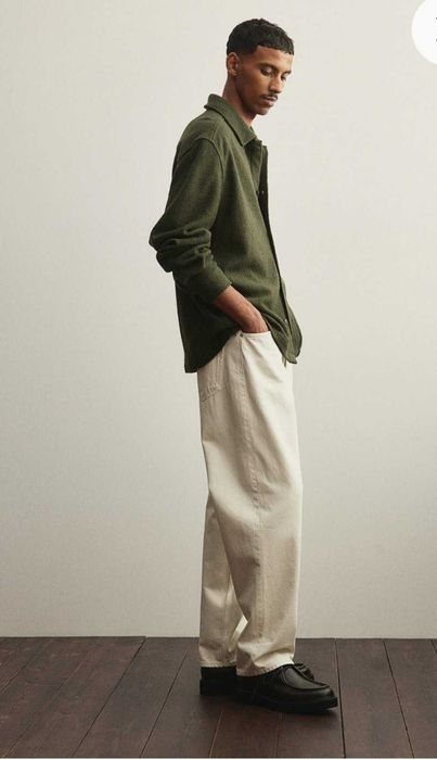 H&m овершот верхня сорочка (куртка) зі суміші вовни regular fit - M