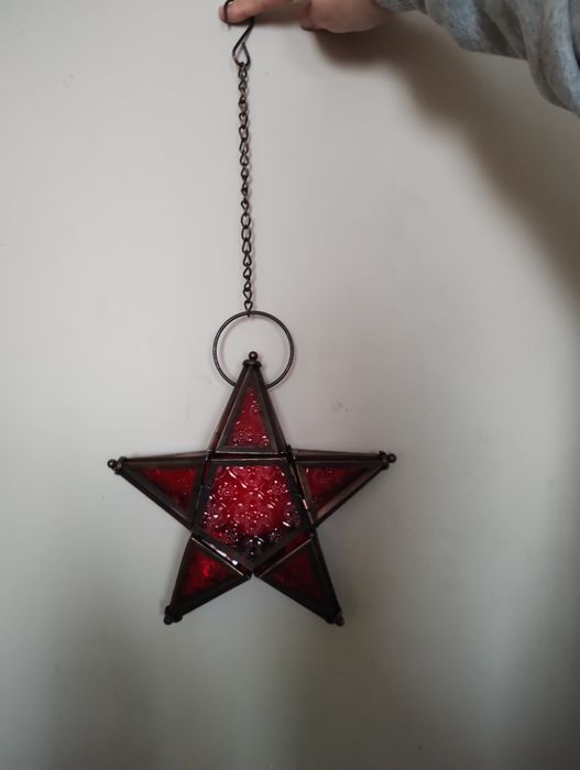 Witraż gwiazdka świecznik lampion
