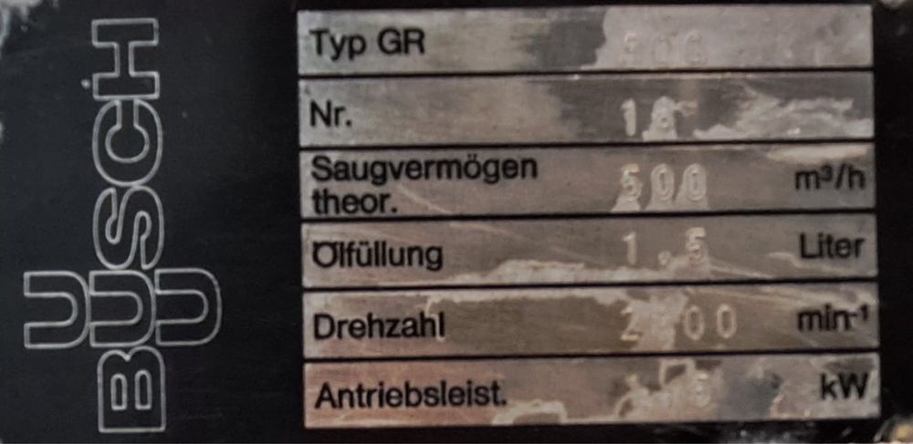 Pompa próżniowa Rootsa Busch 500 zestaw Leybold D65B ,