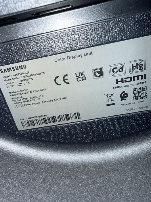 Samsung U28R550UQR 28” 4K UHD IPS monitor