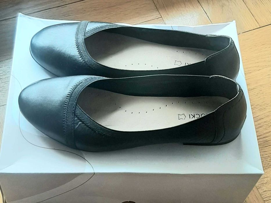 Baleriny skórzane lasocki r. 38 czarne