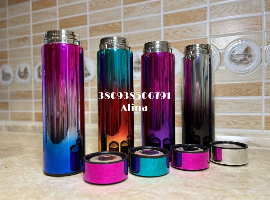 Термос 500мл индикатор температуры стальной