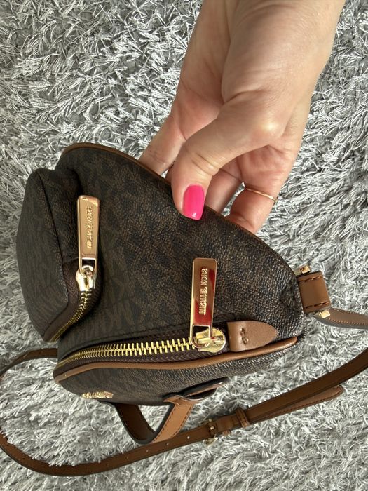 Сумка поясная Michael Kors натуральная кожа, канвас коричневый