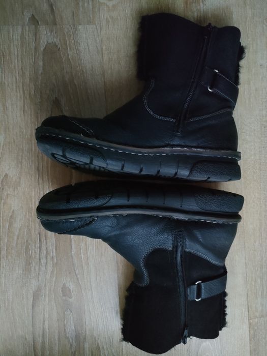 Ciepłe kozaki z futerkiem, ocieplane Rieker 38
