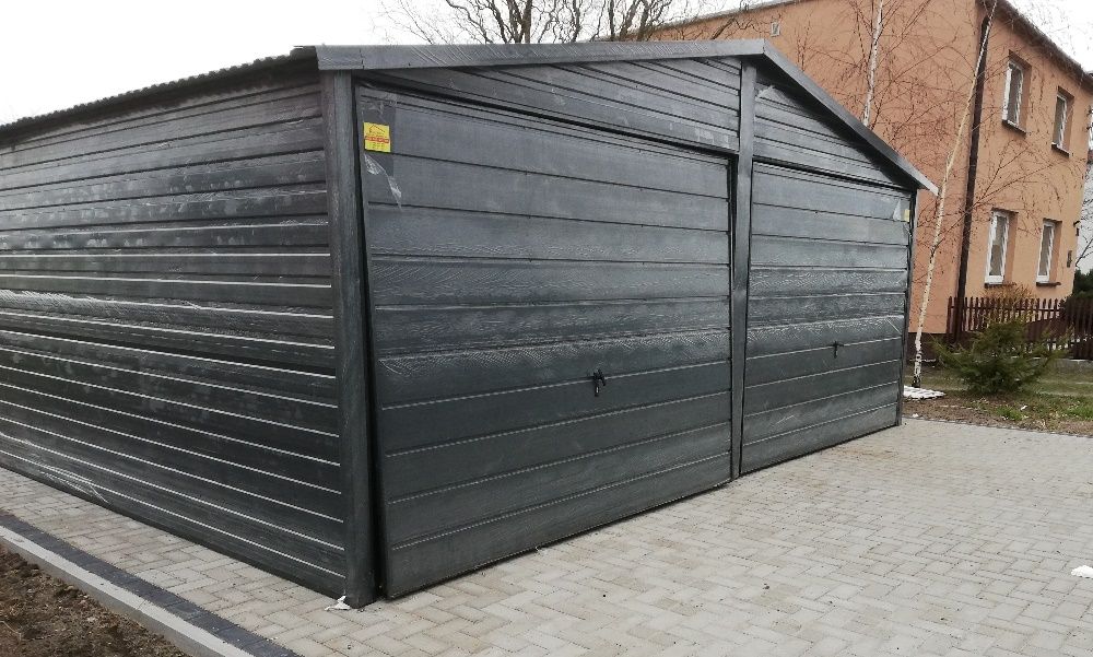 Garaż blaszany, blaszak 6x6 paleta ral,brąz, biały