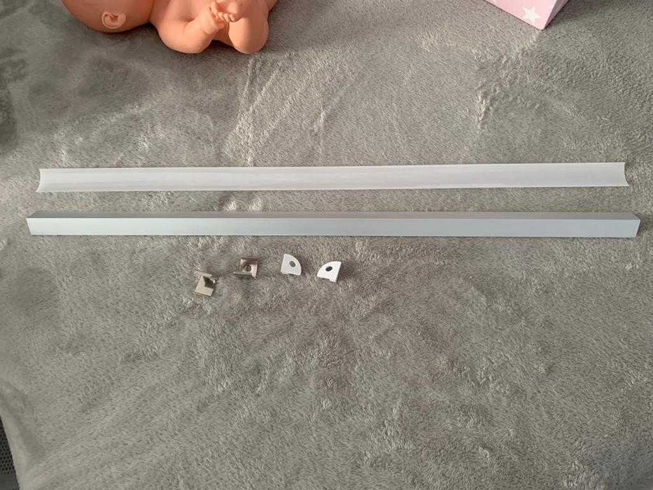 Calha alumínio 50cm difusora de luz branco leite NOVA