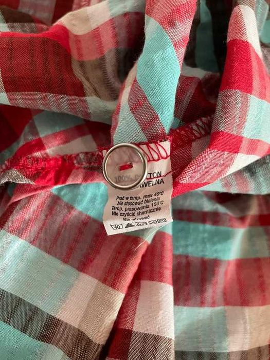 Koszula, w kratę elegancka bawełniana do pracy plus size 3XL/46