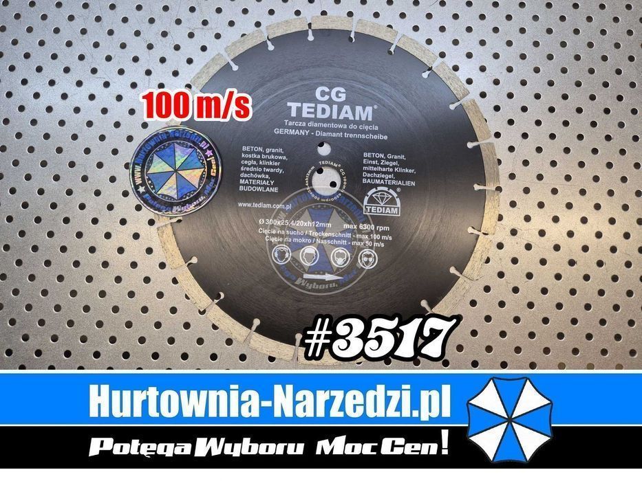 Tarcza do betonu 300mm 100m/s tarcza diamentowa 300mm tarcza do kostki