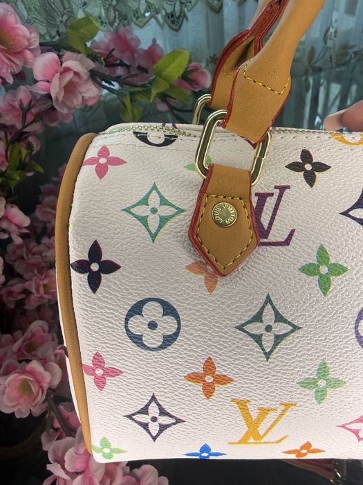 Жіноча сумка Louis Vuitton Monogram Multicolour Speedy (біла)