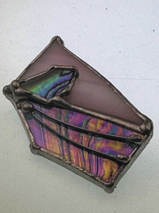 Broszka artystyczna witażowa  vintage