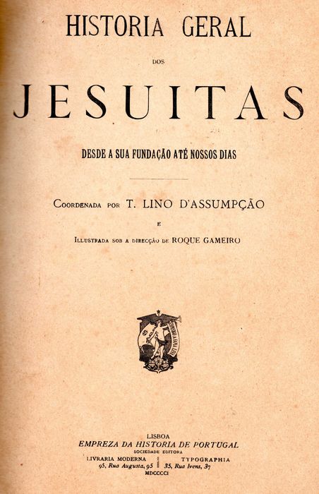 História Geral dos Jesuitas - 1901