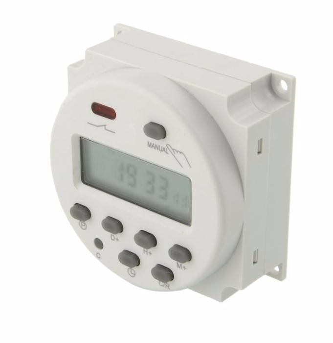 Relógio temporizador LCD digital 7 dias (220V / 12V / 24V / 5V)