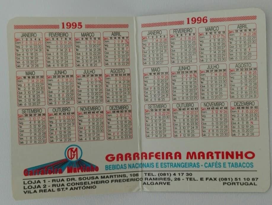 Calendário de bolso