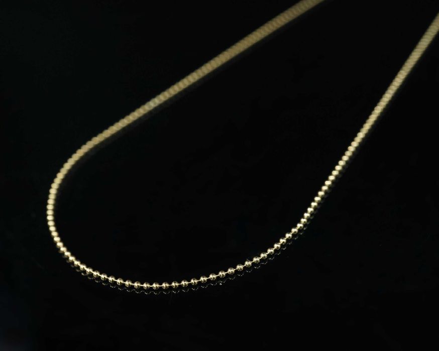 Złoto- 585 złoty łańcuszek splot kulkowy 45 cm