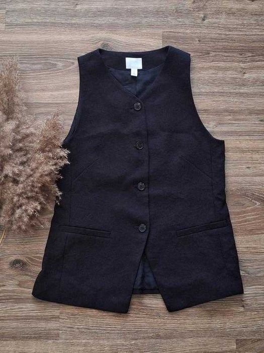 Довгий приталений жилет жилетка від h&m
