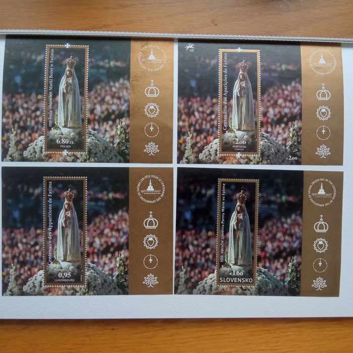 Znaczki, 4 Bloki 301, Polska, Słowacja, Luksemburg, Portugalia