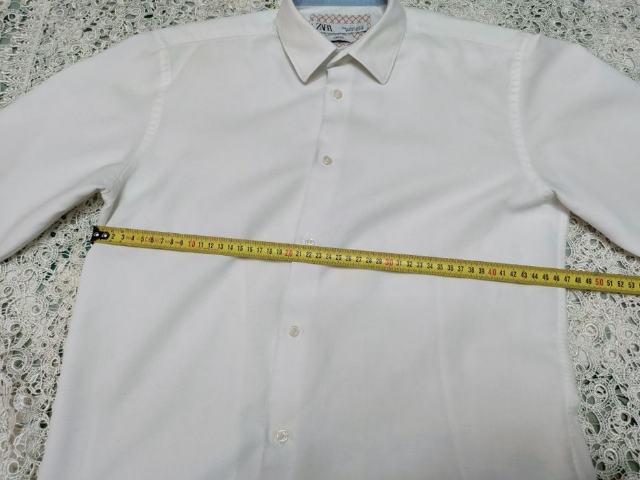 Biała koszula z grubszego materiału Zara M