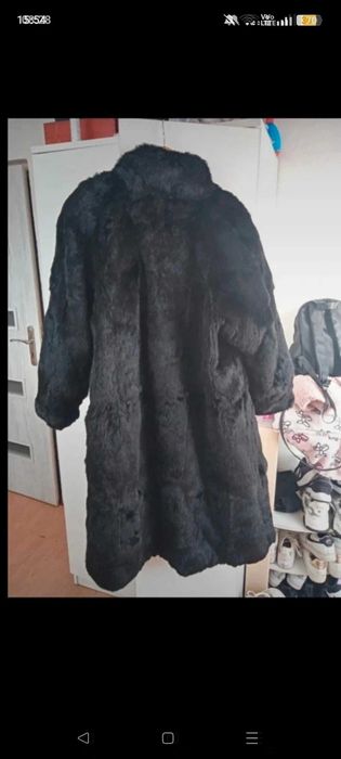 Futro czarne szykowne prawdziwe