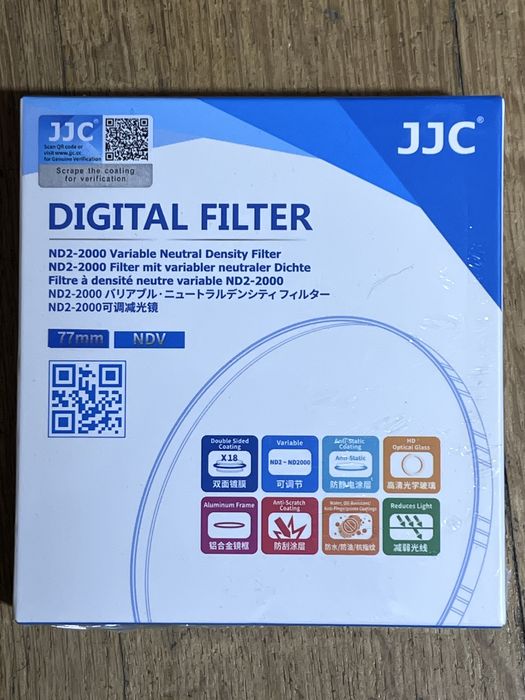 Filtro Variável ND2-ND2000 JJC (77mm) - Novo/Selado