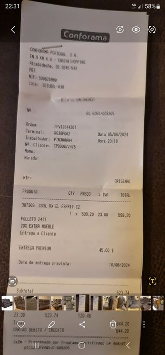 Sofá elétrico Conforama c/ Garantia