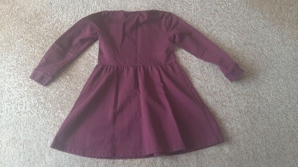 Sukienka dziewczęca długi rękaw bordowa krótka Harry Potter 116-122