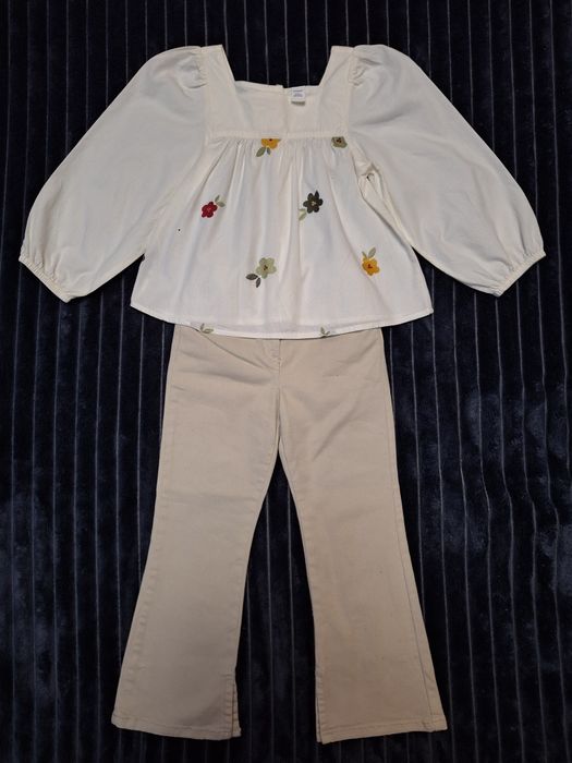 Святковий комплект, блузка, джинси кльош, зара