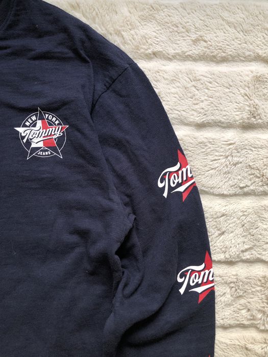 TOMMY JEANS (S) Hilfiger лонгслив мужской темно-синий оригинал