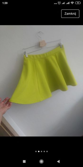 Spódnica limonkowa River Island M stan idealny