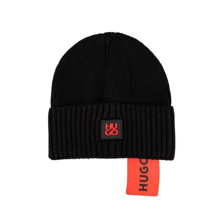 Шапка черная женская мужская HUGO BOSS Хьюго Босс бини унисекс