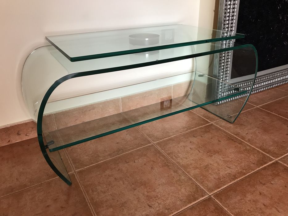 Mesa apoio tv vidro design SICA