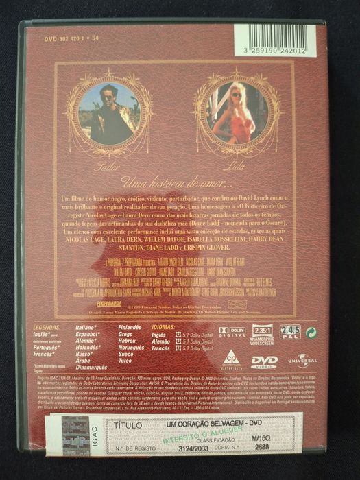 DVD Um Coração Selvagem.