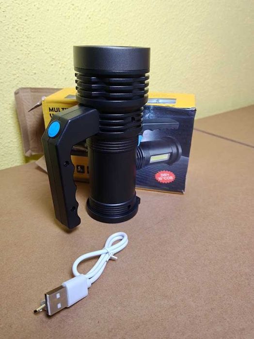 Lanterna LED Recarregável USB de Trabalho 3W + COB Lateral (NOVO)