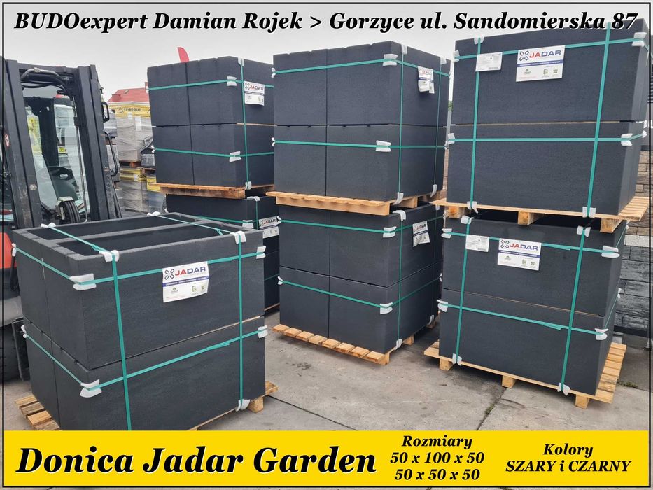 Gazony ogrodowe Joniec Moonflor duży format 40x30x25 donica betonowa