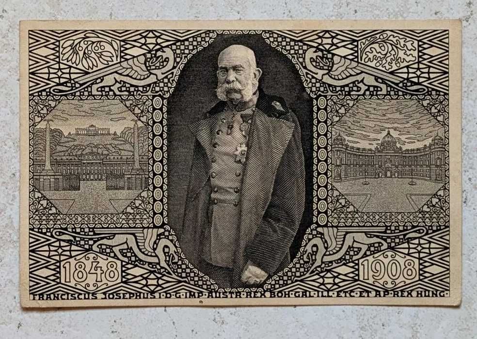 Kartka pocztowa FRANCISZEK Józef I 1908 r. / Unikat