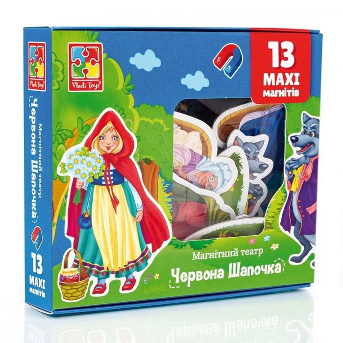 Магнітний театр Vladi Toys Попелюшка, Червона шапочка, Пряниковий будиночок 3-6 років