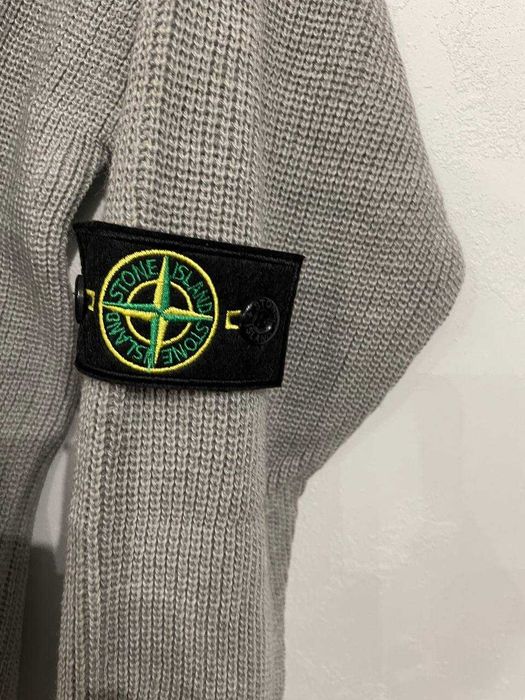 Кофта Халф Зип Stone Island Grey з патчем