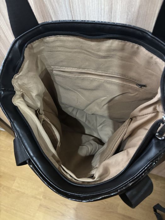 Okazja!! Czarna lakierowana torebka shopper