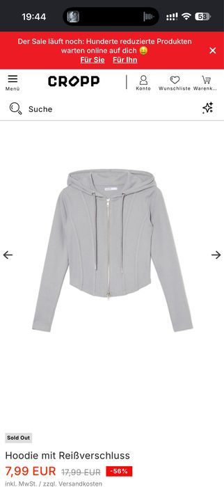 Худі на блискавці cropp M